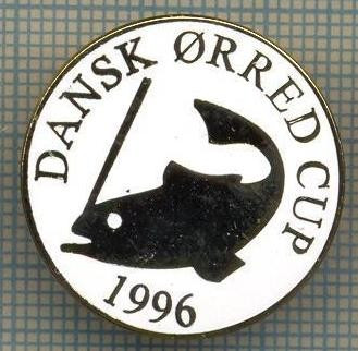 1272 INSIGNA PESCAR - DANSK ORRED CUP 1996 -NORVEGIA ? -PESCUIT -starea ce se vede.