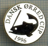 1260 INSIGNA PESCAR - DANSK ORRED CUP 1996 -NORVEGIA ? -PESCUIT -starea ce se vede.