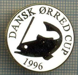 1260 INSIGNA PESCAR - DANSK ORRED CUP 1996 -NORVEGIA ? -PESCUIT -starea ce se vede. foto