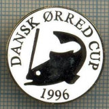 1259 INSIGNA PESCAR - DANSK ORRED CUP 1996 -NORVEGIA ? -PESCUIT -starea ce se vede.