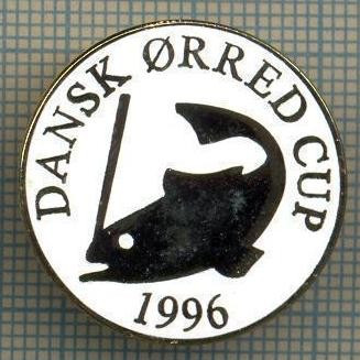 1259 INSIGNA PESCAR - DANSK ORRED CUP 1996 -NORVEGIA ? -PESCUIT -starea ce se vede. foto