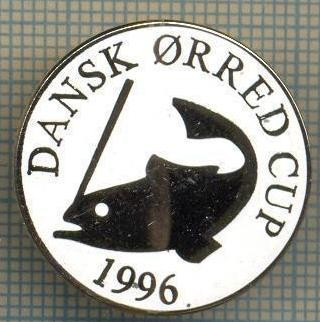 1297 INSIGNA PESCAR - DANSK ORRED CUP 1996 -NORVEGIA ? -PESCUIT -starea ce se vede. foto