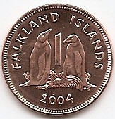 Falkland 1 penny 2004 KM-130 UNC !!! foto