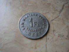 1 franc 1880 Belgia, token foto