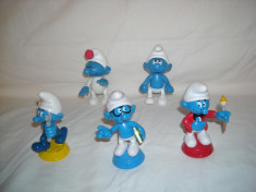 Strumfi, smurfs - 5 figurine mari strumf din plastic - set 3 foto