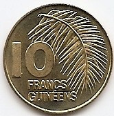 Guineea (Guinea) 10 Francs Guineens Alama 1985 KM-52 UNC !!! foto