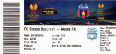 Bilet meci fotbal STEAUA Bucuresti - MOLDE FK 25.10.2012 foto