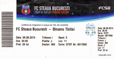 Bilet meci fotbal STEAUA Bucuresti - DINAMO Tbilisi 06.08.2013 foto