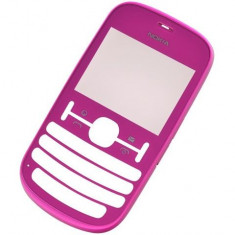 Carcasa fata Nokia Asha 201 roz - Produs Original + Garantie - Bucuresti foto
