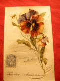 Ilustrata TCV -Felicitare- Panselute -piesa autor -E.Guillot ,circ.1906 ,Franta