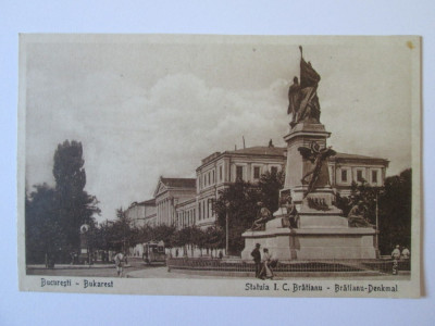 C.P. BUCURESTI STATUIA I.C.BRATIANU ANII 1910 foto