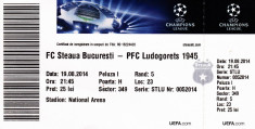 Bilet meci fotbal STEAUA Bucuresti - PFC LUDOGORETS 1945 19.08.2014 foto