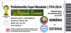 Bilet meci fotbal ROMANIA - ESTONIA 15.10.2013 foto