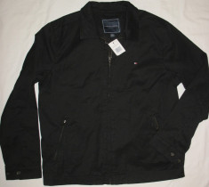 Geaca de toamna/primavara TOMMY HILFIGER, neagra, 100% bumbac, masura XL foto