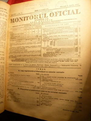 Monitorul Oficial - Aprilie1947 , cca.2000 pag. foto