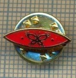 1319 INSIGNA - pescar -simbolizeaza momeala, un fluture -Norvegia ? -starea ce se vede.