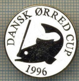 1357 INSIGNA PESCAR - DANSK ORRED CUP 1996 -NORVEGIA ? -PESCUIT -starea ce se vede.