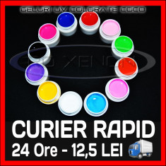 KIT SET 12 MODELE GEL GELURI COCO PT LAMPA UV COLOR COLORATE 5ML (8G) - MANICHIURA CU TIPSURI, FRENCH, UNGHII FALSE - PRET MINIM, CALITATE GARANTATA foto