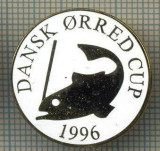 1362 INSIGNA PESCAR - DANSK ORRED CUP 1996 -NORVEGIA ? -PESCUIT -starea ce se vede.