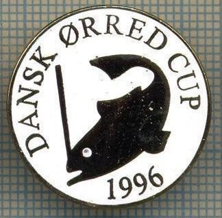 1334 INSIGNA PESCAR - DANSK ORRED CUP 1996 -NORVEGIA ? -PESCUIT -starea ce se vede. foto