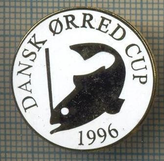 1311 INSIGNA PESCAR - DANSK ORRED CUP 1996 -NORVEGIA ? -PESCUIT -starea ce se vede. foto