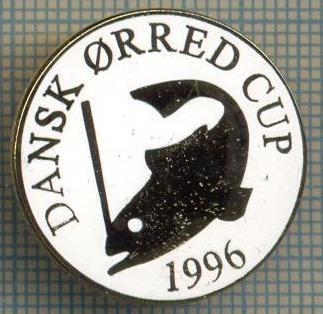 1336 INSIGNA PESCAR - DANSK ORRED CUP 1996 -NORVEGIA ? -PESCUIT -starea ce se vede. foto