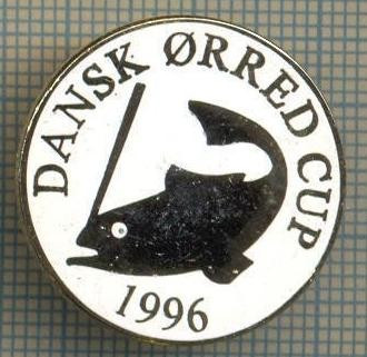 1316 INSIGNA PESCAR - DANSK ORRED CUP 1996 -NORVEGIA ? -PESCUIT -starea ce se vede. foto