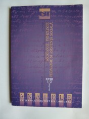 CARTE BANAT- ANALELE UNIVERSITATII DE VEST TIMISOARA- SERIA SOCIOLOGIE-PSIHOLOGIE, 2012