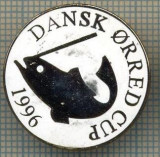 1333 INSIGNA PESCAR - DANSK ORRED CUP 1996 -NORVEGIA ? -PESCUIT -starea ce se vede.