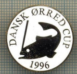 1364 INSIGNA PESCAR - DANSK ORRED CUP 1996 -NORVEGIA ? -PESCUIT -starea ce se vede.