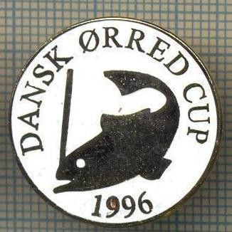 1312 INSIGNA PESCAR - DANSK ORRED CUP 1996 -NORVEGIA ? -PESCUIT -starea ce se vede.