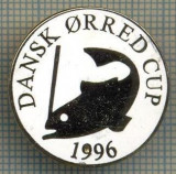 1335 INSIGNA PESCAR - DANSK ORRED CUP 1996 -NORVEGIA ? -PESCUIT -starea ce se vede.