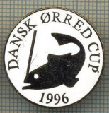 1307 INSIGNA PESCAR - DANSK ORRED CUP 1996 -NORVEGIA ? -PESCUIT -starea ce se vede.