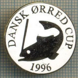 1354 INSIGNA PESCAR - DANSK ORRED CUP 1996 -NORVEGIA ? -PESCUIT -starea ce se vede.