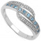 Superb inel argint rodinat cu 10 diamante si 10 topaze naturale (la65)