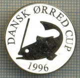 1303 INSIGNA PESCAR - DANSK ORRED CUP 1996 -NORVEGIA ? -PESCUIT -starea ce se vede.