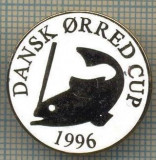 1301 INSIGNA PESCAR - DANSK ORRED CUP 1996 -NORVEGIA ? -PESCUIT -starea ce se vede.