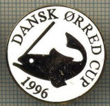 1369 INSIGNA PESCAR - DANSK ORRED CUP 1996 -NORVEGIA ? -PESCUIT -starea ce se vede.