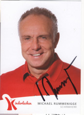 FOTBAL. POZA CU AUTOGRAF ORIGINAL - MICHAEL RUMMENIGGE foto