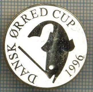 1315 INSIGNA PESCAR - DANSK ORRED CUP 1996 -NORVEGIA ? -PESCUIT -starea ce se vede. foto