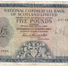 SCOTIA NATIONAL COMMERCIAL BANK OF SCOTLAND LIMITED 5 POUNDS LIRE 1963 F