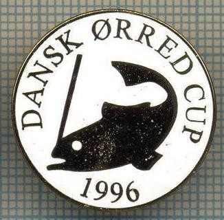 1340 INSIGNA PESCAR - DANSK ORRED CUP 1996 -NORVEGIA ? -PESCUIT -starea ce se vede. foto