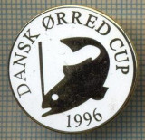 1331 INSIGNA PESCAR - DANSK ORRED CUP 1996 -NORVEGIA ? -PESCUIT -starea ce se vede.