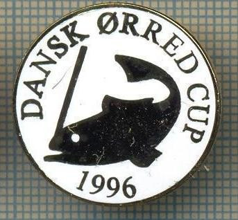 1338 INSIGNA PESCAR - DANSK ORRED CUP 1996 -NORVEGIA ? -PESCUIT -starea ce se vede. foto