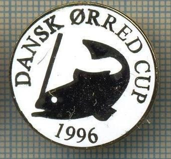 1338 INSIGNA PESCAR - DANSK ORRED CUP 1996 -NORVEGIA ? -PESCUIT -starea ce se vede.