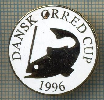 1325 INSIGNA PESCAR - DANSK ORRED CUP 1996 -NORVEGIA ? -PESCUIT -starea ce se vede. foto