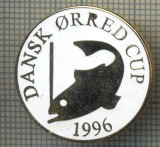 1305 INSIGNA PESCAR - DANSK ORRED CUP 1996 -NORVEGIA ? -PESCUIT -starea ce se vede.