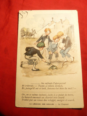 Ilustrata dupa La Legende des siecles- Le Crapaud de V.Hugo ,interbelica foto