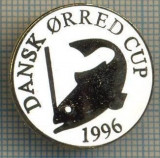 1360 INSIGNA PESCAR - DANSK ORRED CUP 1996 -NORVEGIA ? -PESCUIT -starea ce se vede.