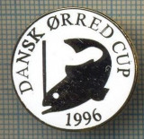1361 INSIGNA PESCAR - DANSK ORRED CUP 1996 -NORVEGIA ? -PESCUIT -starea ce se vede.